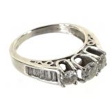 10K WG Diamond Ring 2.8g TW Sz 6 1/4