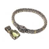 Lagos Caviar 925/750 Bracelet & Citrine Pendant
