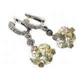 18K WG 925 Diamond Earrings 7.3g TW