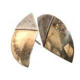 14K Sterling Earrings 2.6g TW 1" H