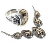 14K 925 James Avery Set 16" L Sz 4 1/2