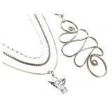 4 Sterling Necklaces 2 Pendants 19.3g TW