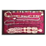 5 Necklaces Rose Quartz Garnet Amethyst+