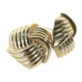 14K Earrings Italy 6.2g TW 1" H