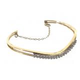 14K Diamond Bracelet 6.6g TW 2 1/4" W