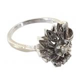 14K WG Diamond Ring 4.4g TW Sz 8