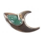 Sterling Sigi Pineda Jade Mexican Modernist  Pin