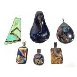 Dichroic Glass Sterling+ Pendants