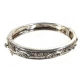 Sterling Diamond Bracelet 41.1g TW 2 1/2" W