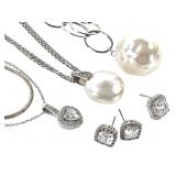 Sterling & Natural Pearl Necklaces & Earrings
