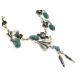 Sterling Turquoise Necklace 86.4g TW 19" L