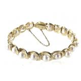 14K Pearl Bracelet 7" L 23.6g TW