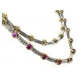 18K Spark Diamond Ruby Necklace 44.9g TW