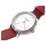 Coach Watch Red Leather Band w Box