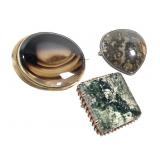 Moss Agate Jasper Pins