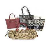 3 Coach & Fabric Handbags 1 Faux Gucci