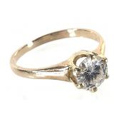 14K MOIS Diamond Ring 1.8g TW Sz 5 1/2