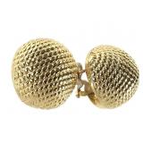 18K Earrings 1" H 8.7g TW