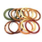12 Vtg Bakelite Bangle Bracelets