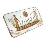 Norway Sterling Rock Carving Brooch 23.1g TW