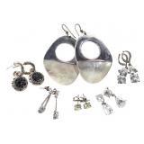 Sterling Earrings 46.8g TW 7 Pr