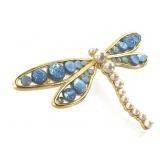 4" W Karl Lagerfeld Dragonfly Brooch Pin
