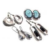 Simon Sebbag 4 Sets Earrings Turq Onyx Sterling