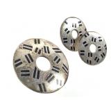 Sterling Cieslicki Modernist Earrings Pin