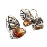 John Atencio Honey Citrine Sterling 18K Earrings+