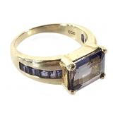 14K Amethyst & Tanzanite Ring 5.7g TW