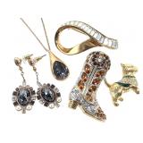 Swarovski Crystal Pin Brooches Necklace Earrings