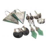 4 Pr Artisan Made Earrings Unmarked