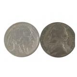 1923 S Buffalo Nickel F Condition plus 1943 SIlver