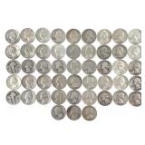 48 90% Silver Washington Quarters; mixed dates