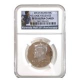 2014-S Silver Kennedy Half NGC PR70 Ultra Cameo
