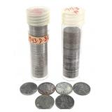 Approx 100 Steel Lincoln Cents in Tubes