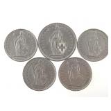 5 Swiss Coins
