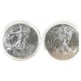 2-2017 & 2018 American Silver Eagle 1oz $1 Coins