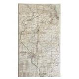 1913 Railroad Map of Illinois 51" x 30"