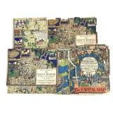 2 LG Map Of Boston 1928 & Capital 1926 Color Litho