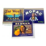 Mid C Mopac Redman & Far West Pear Advert Labels