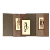 3 Native American Photo Portraits Reprod 2  Folios
