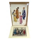 Fashion Plate Hand Colored & Women