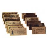 13 Tourist Souvenir Copy Civil War CSA Notes