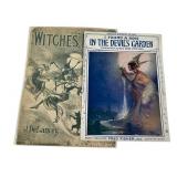2 Sheet Music w Witches Illust Witches Dance1909+