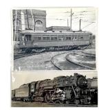 2 Photo Indiana Railroad Trolley & NY Cent Engine