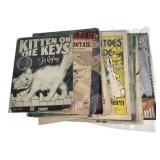 17 Sheet Music w Cats Birds Animal Theme Illust