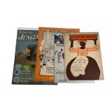 4 Illust Sheet Music w Black Americana Stereotypes