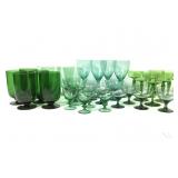Vintage Green Glass Stemware