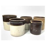 5 Antique Crocks 1, 2 & 3 Gallon